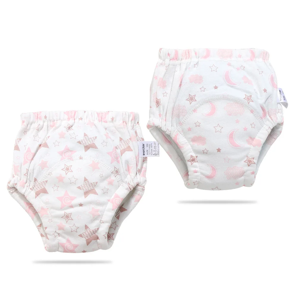 2 шт. в упаковке Детские тренировочные штаны из чистого хлопка моющиеся 6 слойные