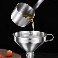 wide mouth funnel bar wine flask funnel with strainer 304 stainless steel long handle dipper for kitchen bar practial gadgets