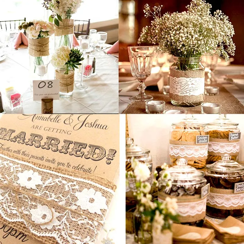 2 м (6 см) из натурального джута в декорированном мешковиной горшке конопляной