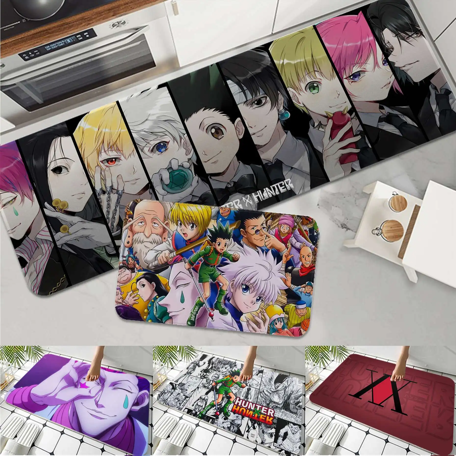 

Anime Hisoka Hunter X Hunter Printed Flannel Floor Mat Bathroom Decor Carpet Non-Slip For Living Room Kitchen Welcome Doormat