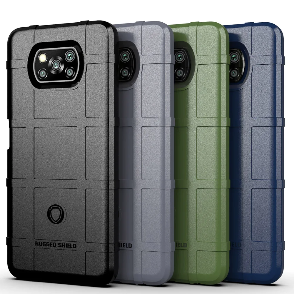 

Poco X3 NFC Rugged Shield Shockproof Case for Poco X3 Phone Cover Silicone Armor Back Cases for Xiaomi Poco X3 NFC Cover Funda