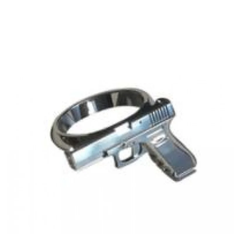

High Quality Pistol Ring Alloy Ring Men's and Women's Polished Ring Motorcycle Cowboy Rider Punk Multiple Sizes To Choose From