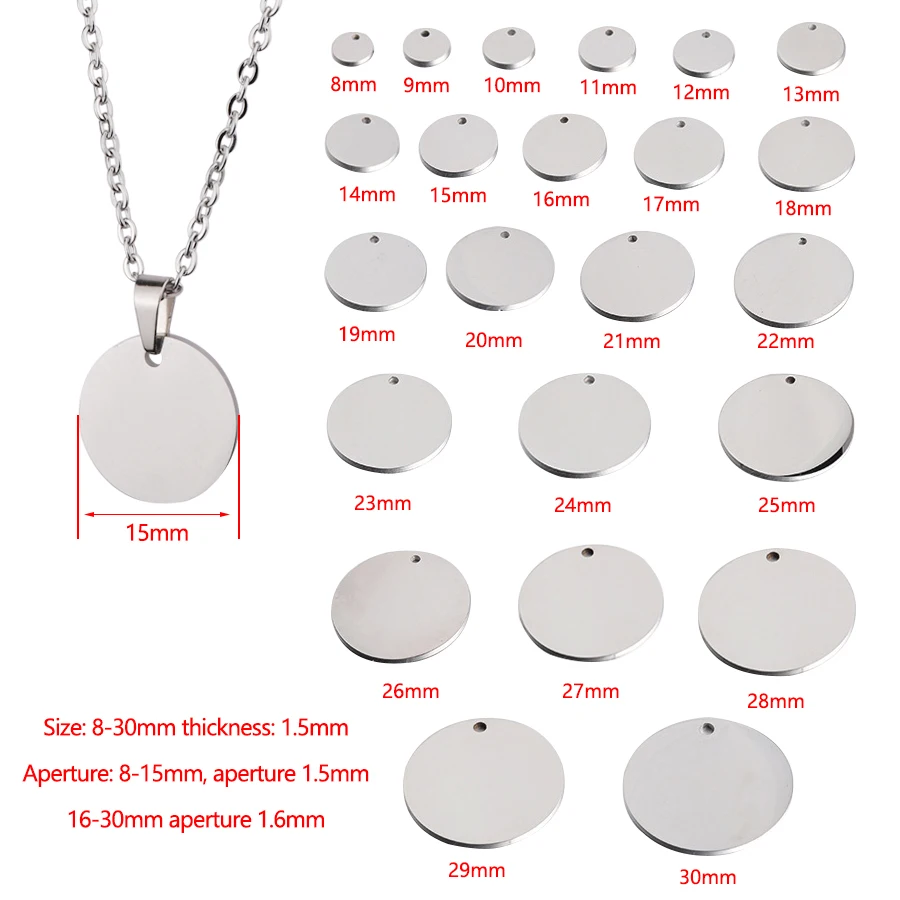 

Ожерелье Fnixtar женское из нержавеющей стали, Круглые, 8-30 мм, 45 мм, 20 шт.