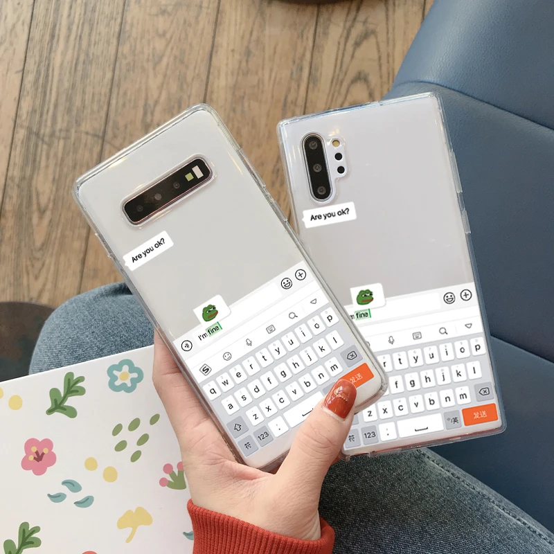 Забавный чехол для телефона Meme Are You OK I am fine Samsung Note 10 8 9 plus S10 E S9 S8 S7 A30 A50 A70 A80 A90 A5 A8 A9