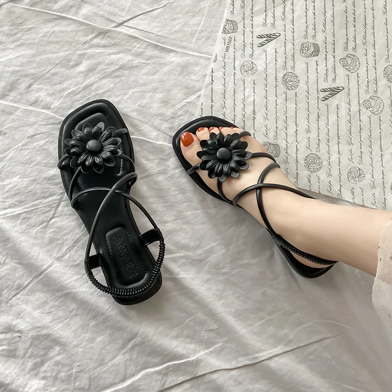 

Comfort Shoes for Women Clear Heels Luxury Sandals Suit Female Beige 2021 Summer Fashion Flat Gladiator Black Low New Girls Ela