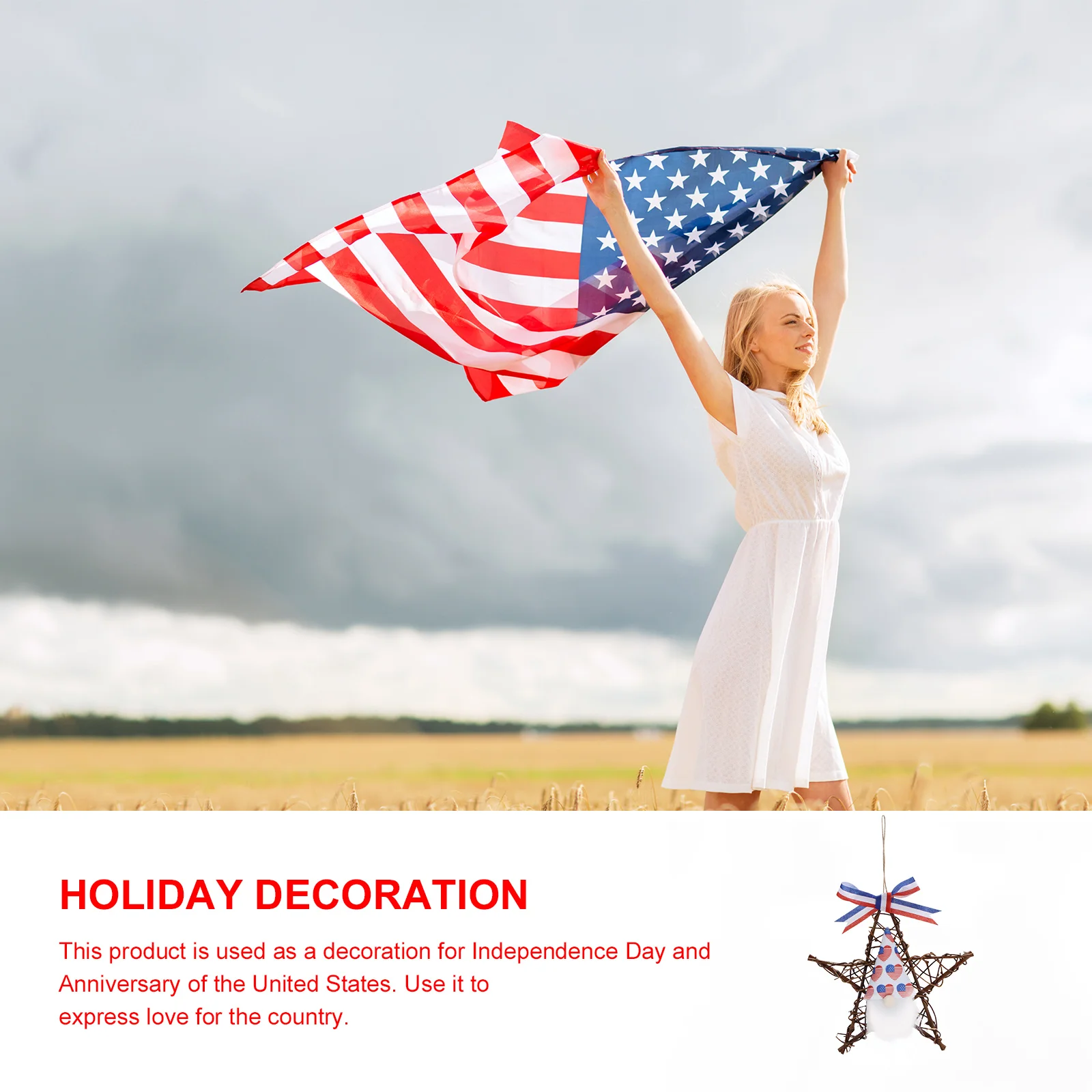 

Independence Day Decoration Faceless Doll Pendant Adornment Creative American festival decoration Artificial wreath