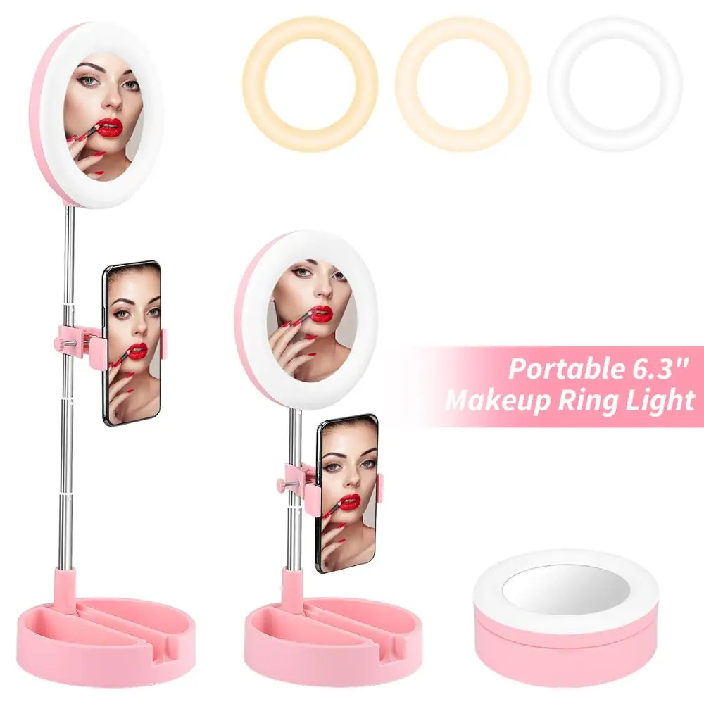 Кольцевой светодиодный светильник 16 см/6 3 дюйма с регулируемой яркостью|Вспышки