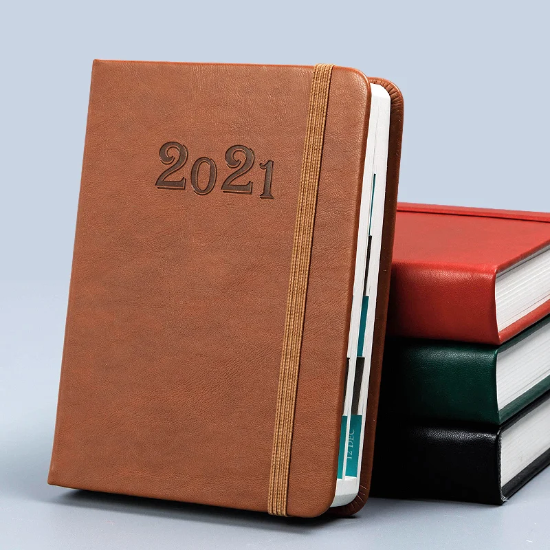 

Logo Name Custom A6 Notebook 2021 Year Agenda Calendar Planner Daily Monthly Plan Diary Student Office Gift Work Office Pages
