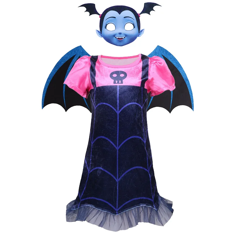 C-1 Vampirina/платье для девочек на Хэллоуин; Детский карнавальный Рождественский костюм вампира; детская одежда для дня рождения; летняя одежда; аксессуары - Цвет: C-1