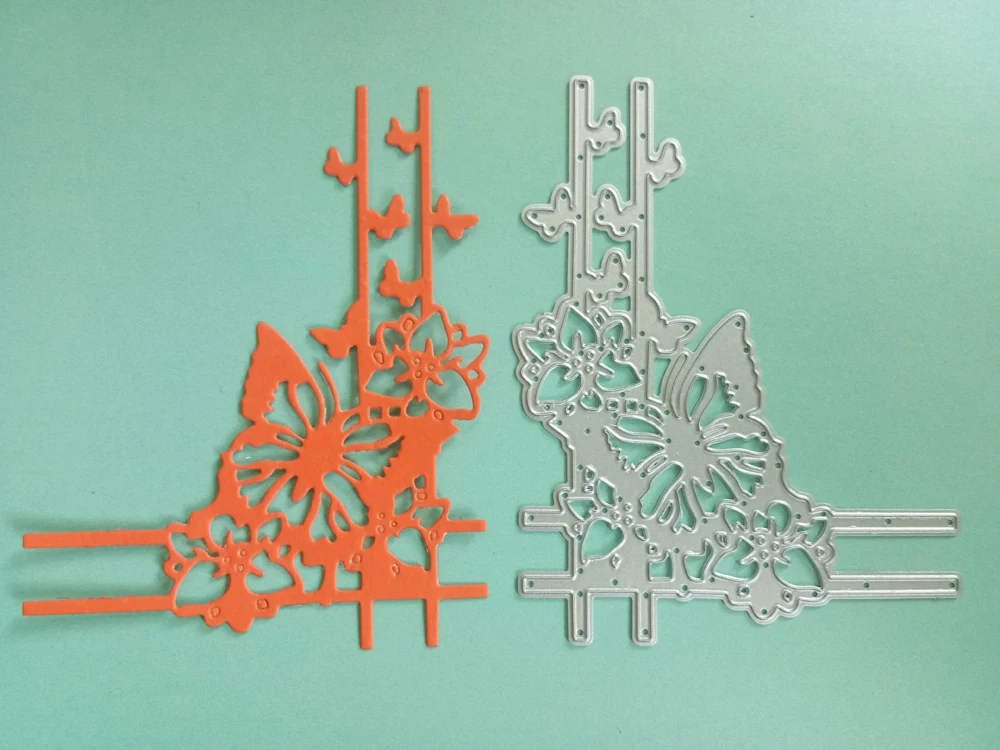 Набор вырубных штампов &quotБабочки угловой шнурок трафареты скрапбукинга альбом