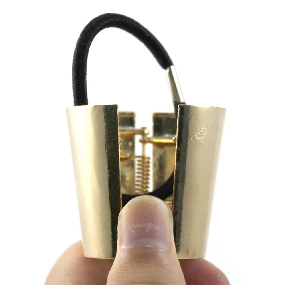 Новинка панк готика поддельные металлические манжеты для волос женский хвостик