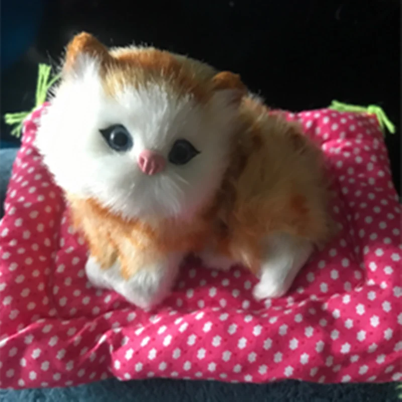 Прекрасная имитация куклы животных плюшевые спящие кошки игрушка со звуком