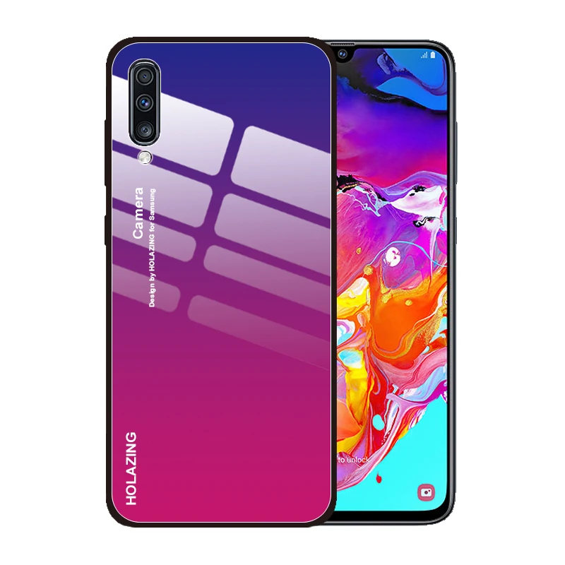 Противоударный градиентный чехол из закаленного стекла для Samsung Galaxy A10 A20 A20S A30S A50S