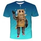 Футболка с 3D-принтом Robloxing для косплея, летняя детская, для девочек, Повседневная модная детская одежда, футболка для мальчиков, кавайная аниме-одежда