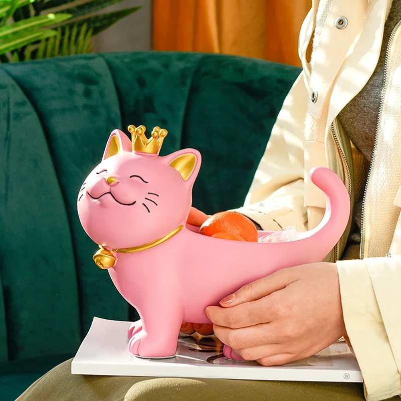 

Lucky Cat Storage Box Statue Nordic Modern Room Decoration Accessories Creative Gift Statue for Friends Desktop Decor
