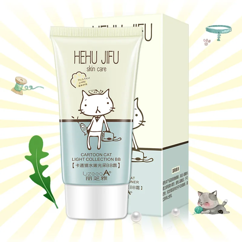 LizeeaA крем для макияжа лица Professional completa Cartoon cat эластичный Сияющий консилер BB cream 50