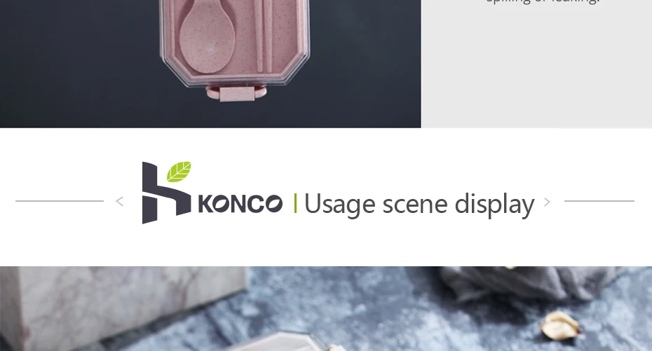 Konco Пшеничная солома двухслойный Ланч-бокс для детей офисный человек Bento коробка со столовыми принадлежностями Microwavable герметичный контейнер для еды