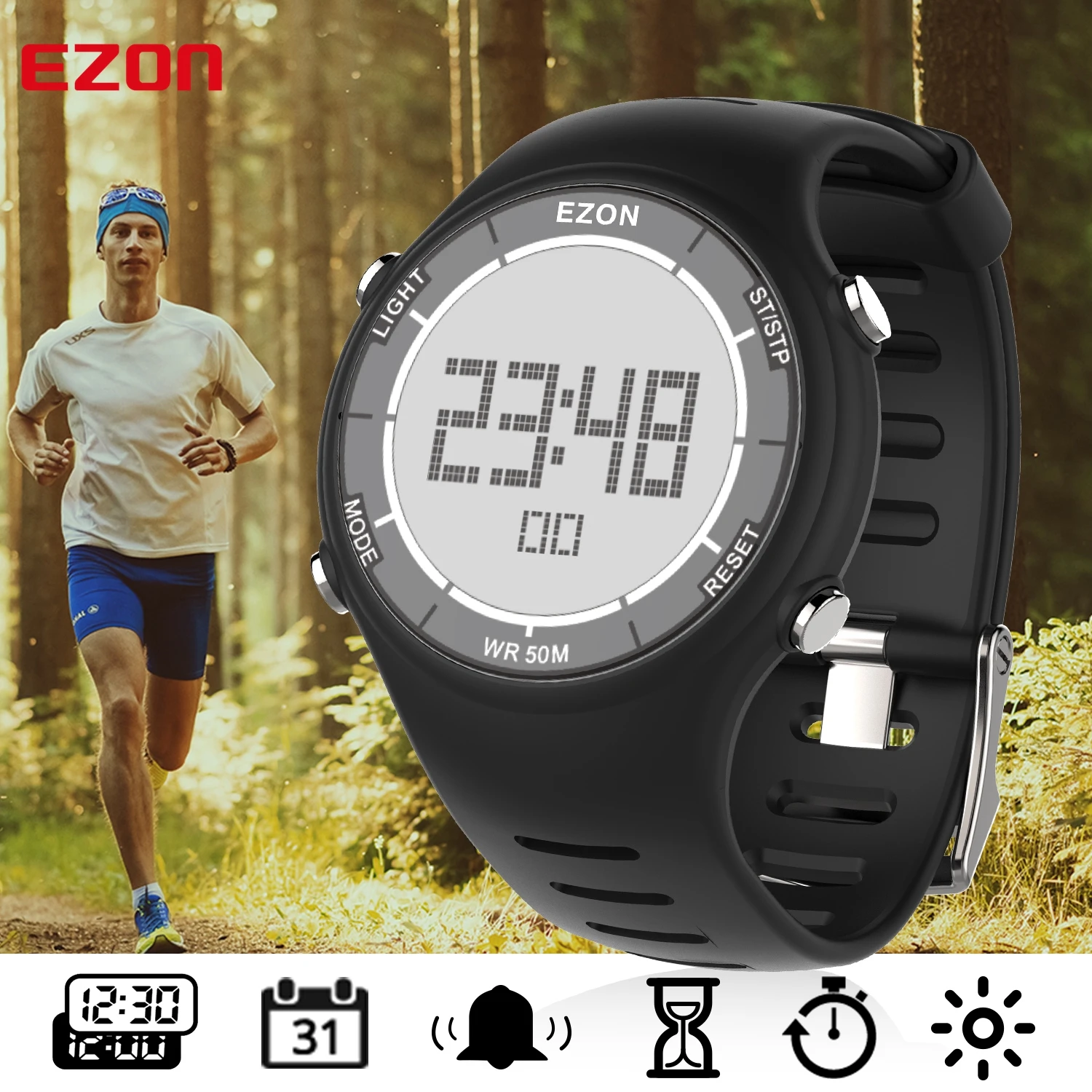 Часы наручные EZON L008 мужские/женские спортивные водонепроницаемые Модные