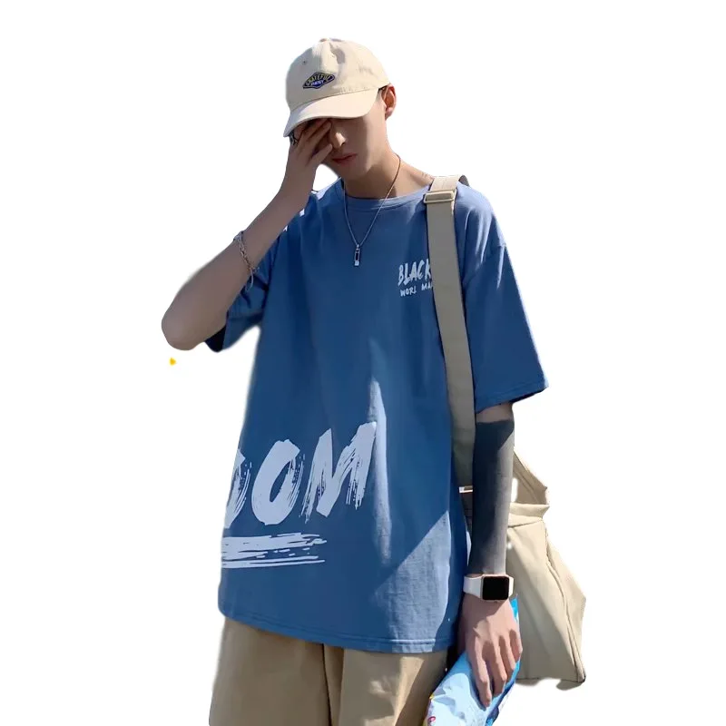 

Men's short-sleeved t-shirt men's 2021 summer new trend hong kong style half-sleeve clothes trend loose casual T-shirt