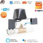 Умный водяной клапан ZigBee3.0 Tuya, Wi-Fi газовый клапан, контроллер отключения воды для умного дома, работает с приложением Alexa Google Home Smart Life
