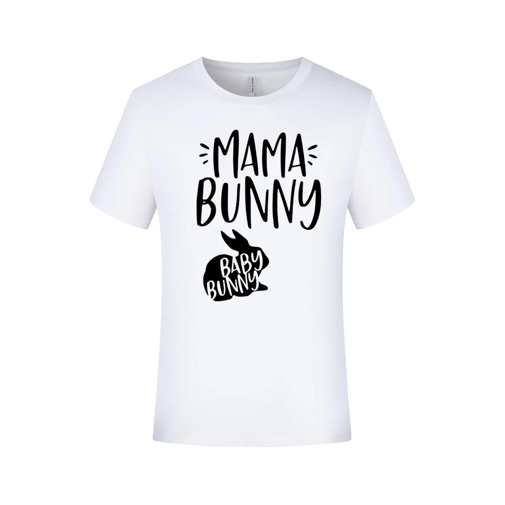 

Mama Bunny Shirt Easter Expecting Mom Top Funny Pregnancy T-Shirt Women Letter Tshirts Oversized