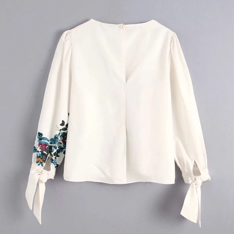 Новые осенние женские элегантные повседневные блузки с цветочным принтом