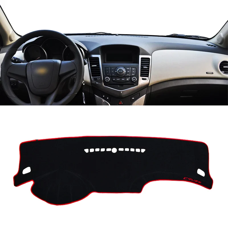 Для Chevrolet Cruze 2009 2010 2011 2012 2013 коврик для приборной панели автомобиля солнцезащитный тент коврик приборная панель аксессуары для ковров - Название цвета: LHD Red  Side
