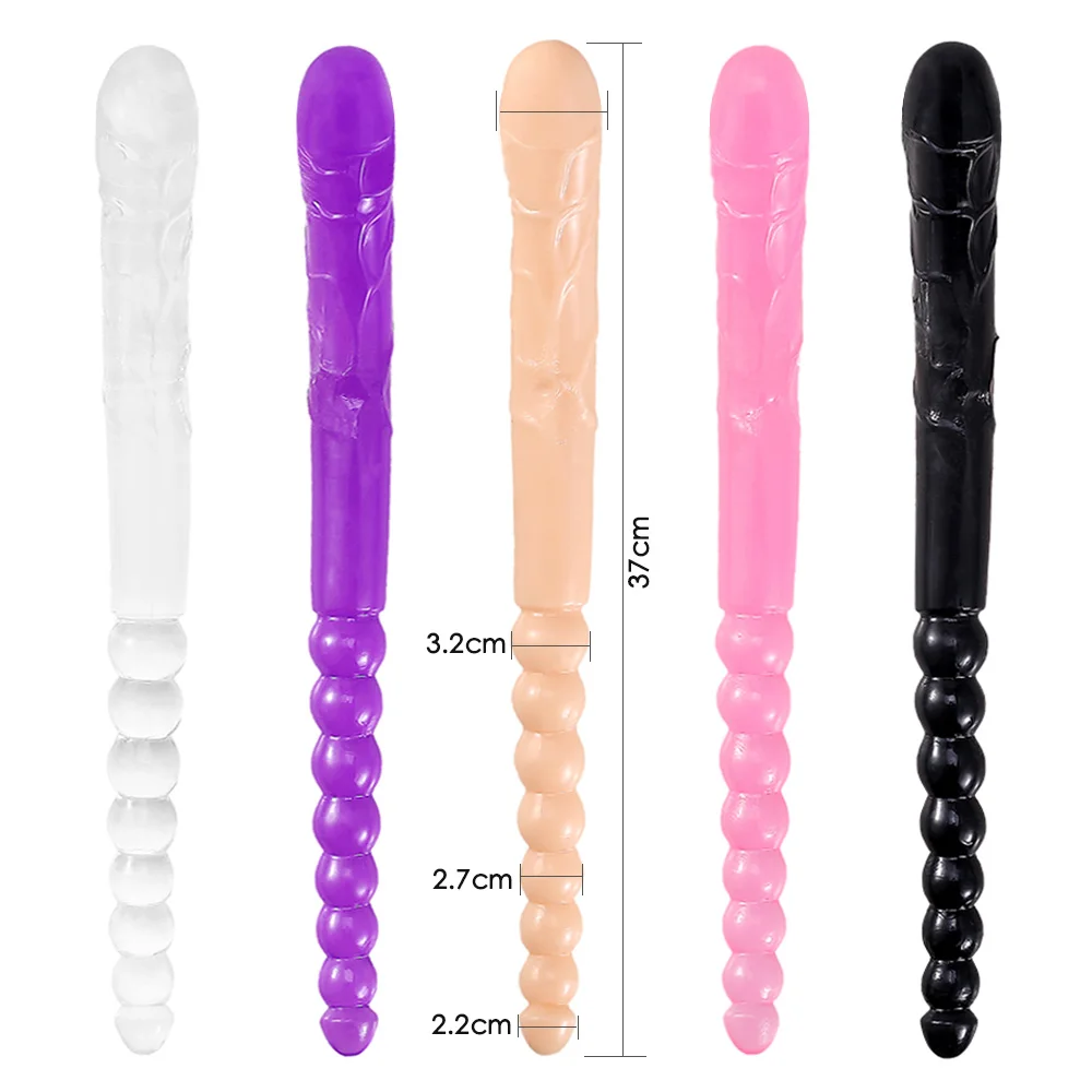 370mm Extra Long Soft anal dildo Double ended Head gay Dildo Toy For Adult Flexible Jelly Vagina dildos for women Lesbian | Красота и