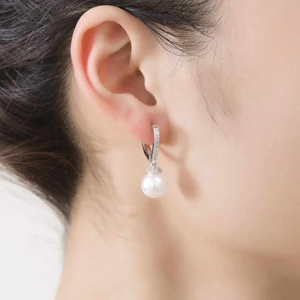 Клипсы женские с натуральным пресноводным жемчугом и кристаллами | Украшения