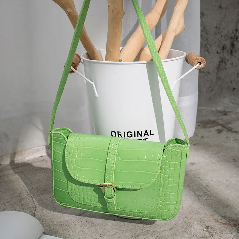 2020 крокодиловая сумка на плечо женская модная маленькая квадратная в форме