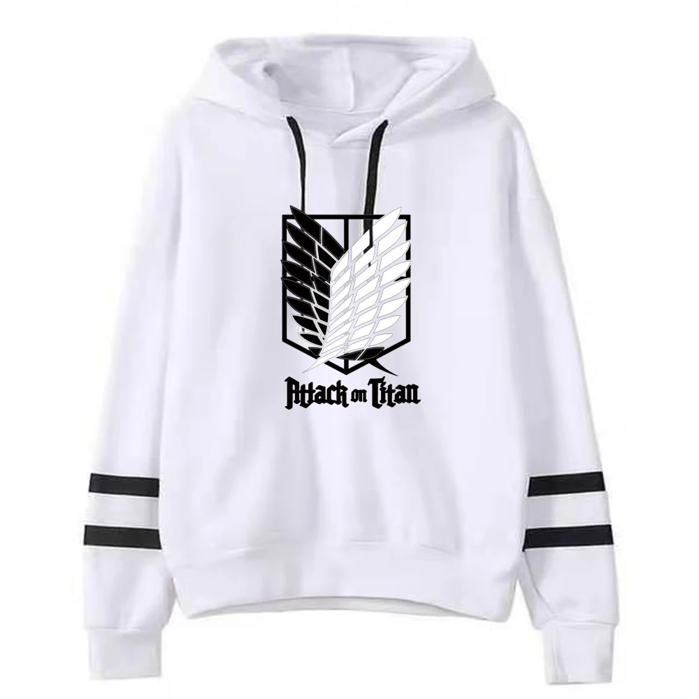 

Attack on Titan Hot Anime Hoodie Fashion Long Sleeves Loose Uniex White Cloths