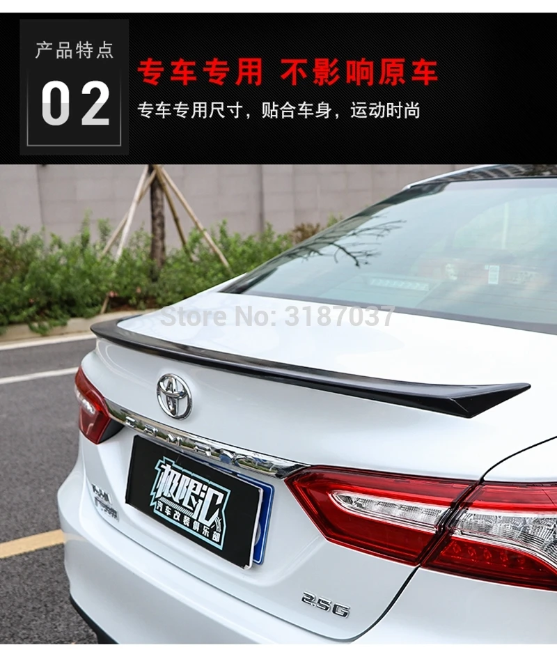 

Для Toyota Camry 2018 спойлер Высокое качество ABS Пластик задний спойлер на крыло, крышу багажник губы загрузки покрытие автомобиля для укладки