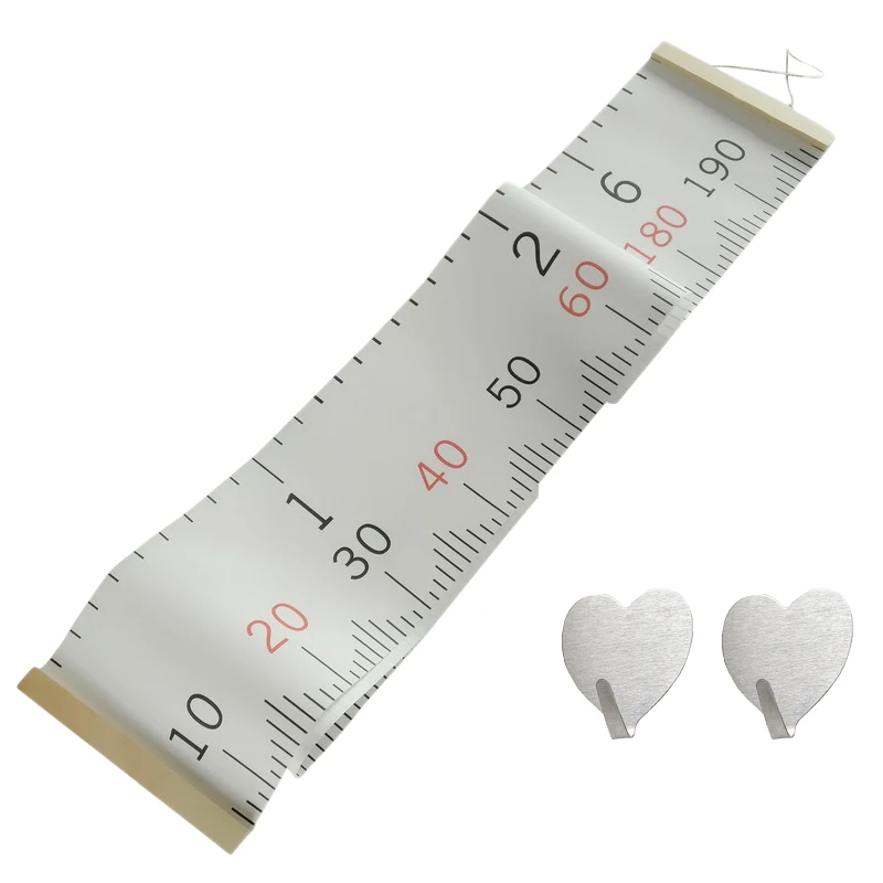 Деревянная настенная подвесная Детская высота измерительная линейка Наклейка на стену с 2 Крючки из