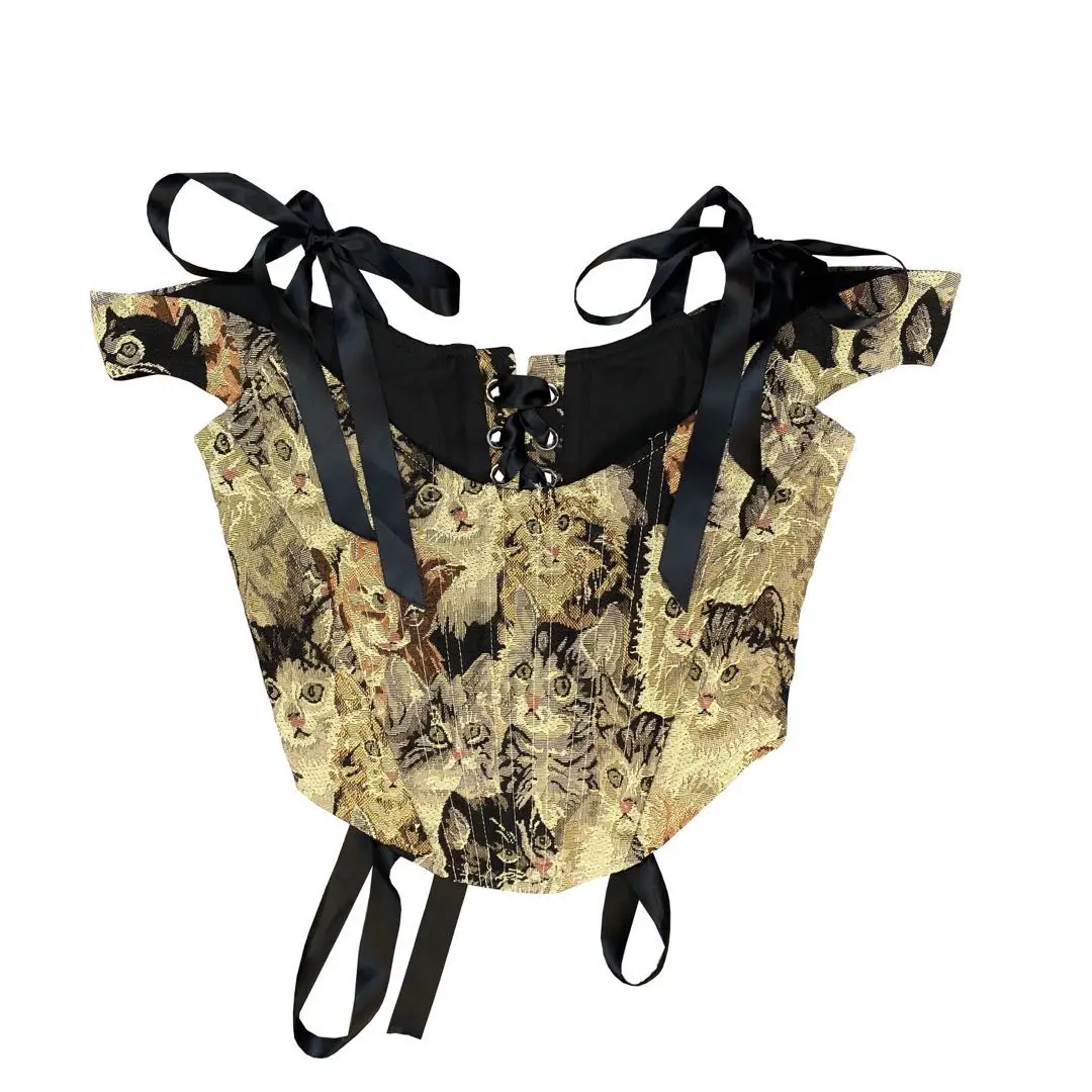 

Sexy Lace Camisole Tank for Women 2021 Summer Ribbon Bow Short Sleeve Waist-Tight Fashion Pattern Crop Top Slim Fit