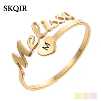 skqir customized love heart rings for women personlized custom name engraved initial word rings nameplate finger jewelry gifts
