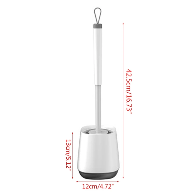 

Toilet Brush with Holder No Dead Ends Decontamination Stainless Steel Handle Soft Wool Square Bottom