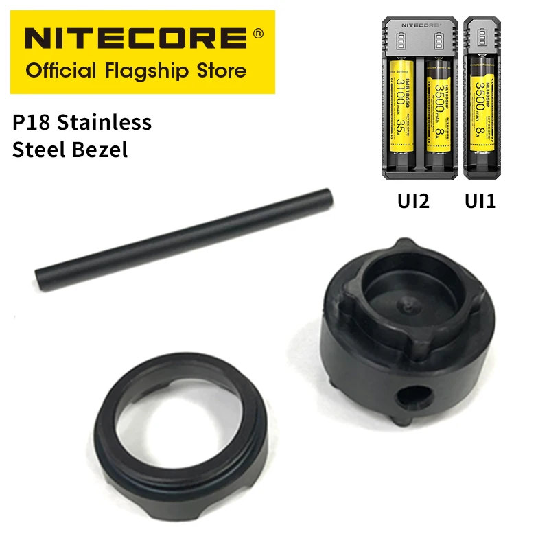 

NITECORE из нержавеющей стали, набор ободок включает гаечный ключ для фонарика P18, с портативным зарядным устройством для литий-ионных батарей ...