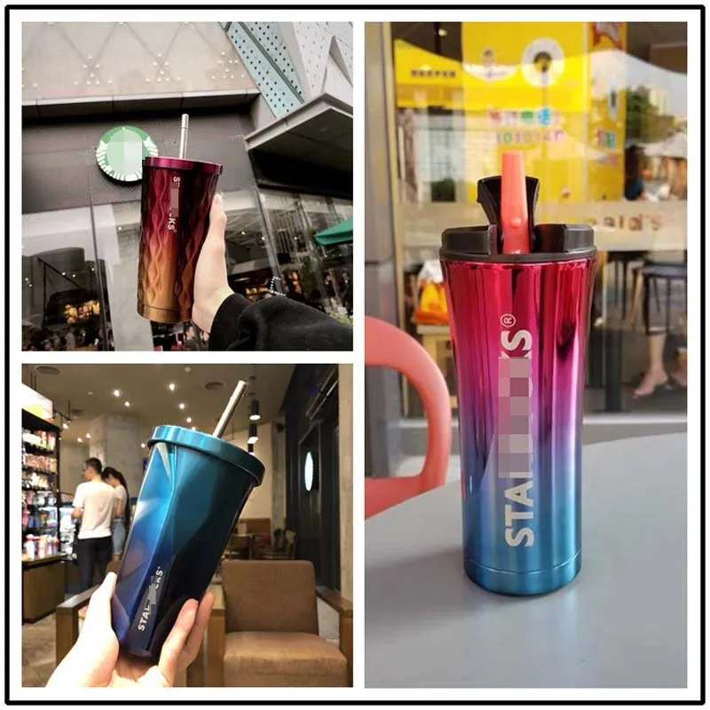 Соломенная чашка из нержавеющей стали с алмазным градиентом для термоса Star father