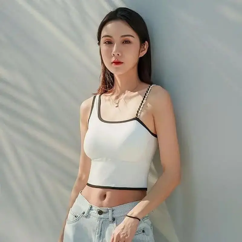 

Women's Tube Top Push Up Irregular Beautiful Back Chest Pad Underwear One-Piece Bra Wrapped Chest Seamless Black White Base Vest