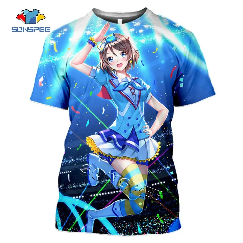 

SONSPEE Sexy Fashion Men Short Sleeve Anime Loli Girl Love Live 3d Print Harajuku Women T Shirt Streetwear Tee Shirts Summer Top