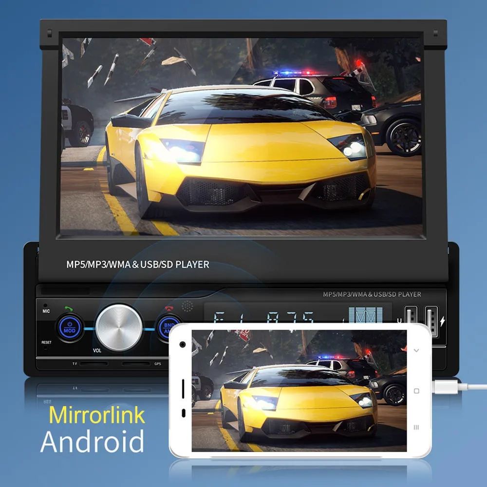 Авторадио 1din indash 7 дюймов экран GPS navi автомобильный мультимедийный плеер HD кино игровое Зеркало Ссылка BT громкой связи usb sd aux Стерео устройство