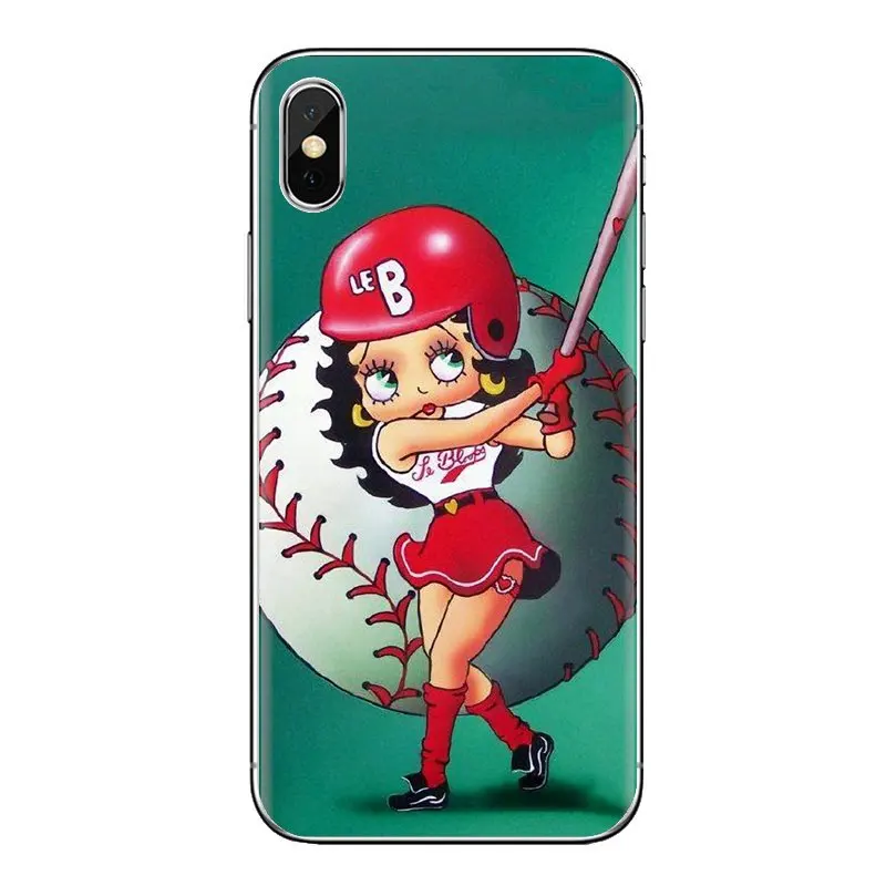 For Samsung Galaxy S3 S4 S5 Mini S6 S7 Edge S8 S9 S10 Plus Note 3 4 5 8 9 Sexy Cartoon Girl Betty Boop TPU Transparent Skin Case |