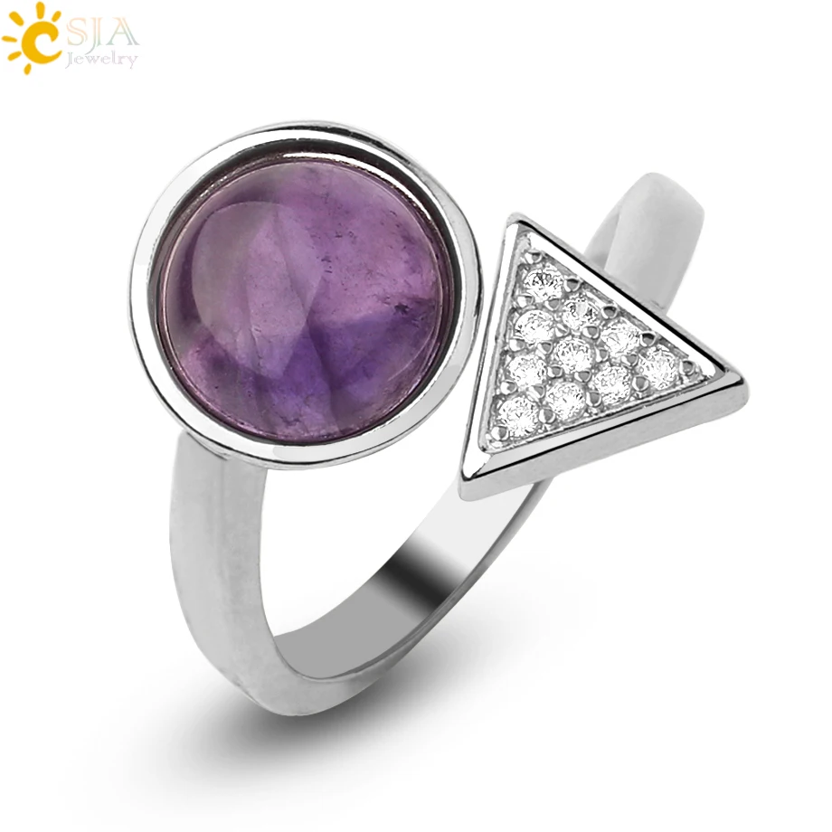 Женские открытые кольца CSJA регулируемые Кольца Из Инкрустированного циркония с