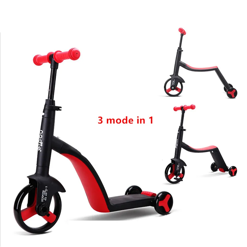 New Children's Scooter 1-2-3-6 Years Ride &amp Slide three wheel car flash Trolley baby buggy Bike Balance Pedicab | Спорт и