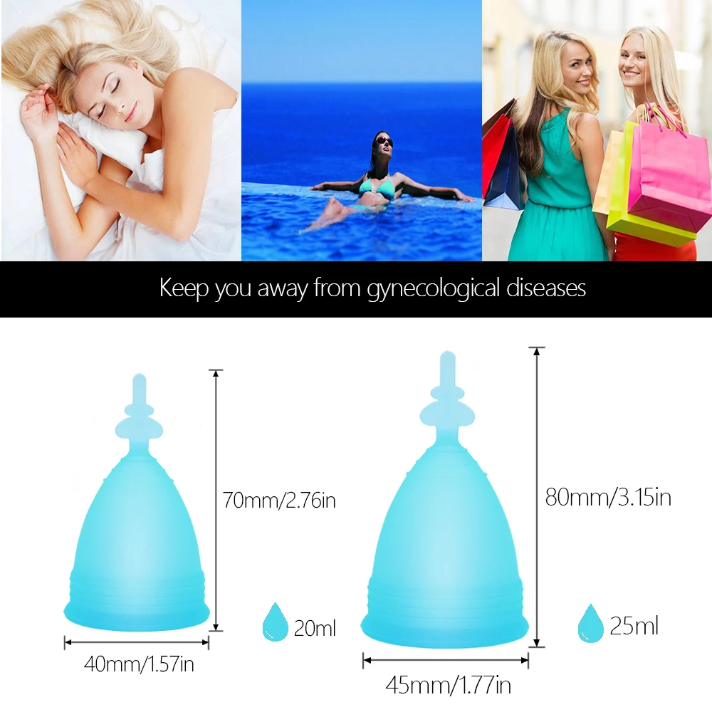 2 шт. медицинская силиконовая менструальная чаша для женской гигиены Женский