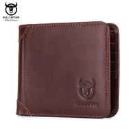 bullcaptain free print photos mens genuine leather short wallet 2021 new simple wallets rfid small mini card holder