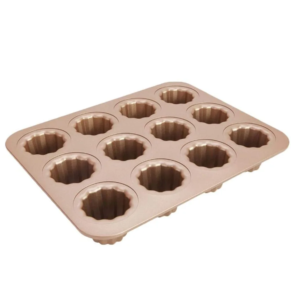 

12 Cavity Canneles Shaped Thicken Steel Cake Mold Cookies 3D DIY Handmade kitchen Baking Tools Decorating Mousse Making Mould