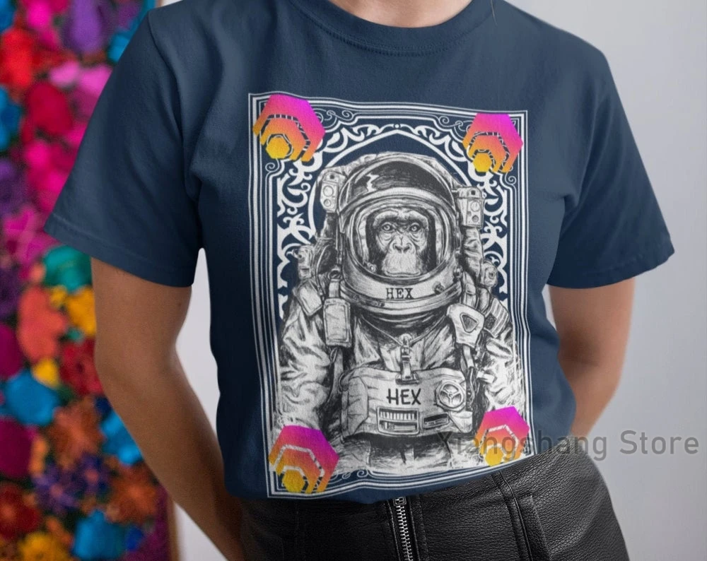 Футболка HEX Space Monkey футболка Ethereum для криптовалюты шестигранная унисекс