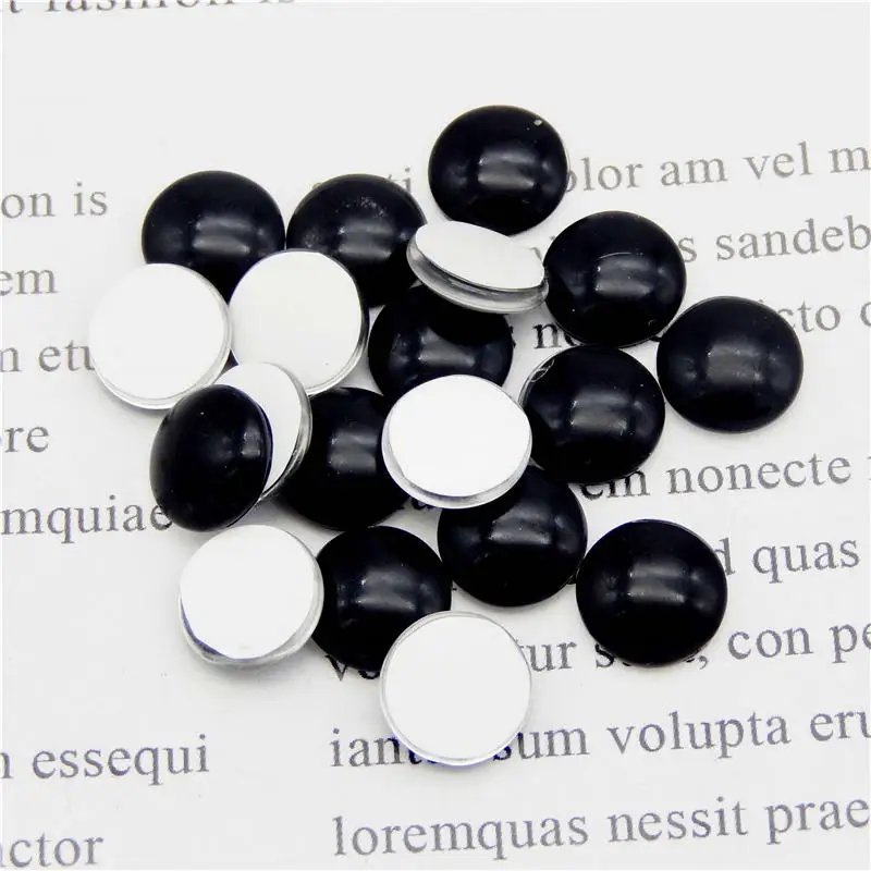 

Wholesale Glass Round Cabochons Cameo Black Flatback Dome for Jewelry Making Craft Toy DIY Findings 6mm 8mm 10mm 12mm 15mm