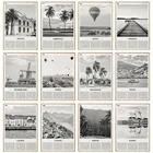 Ретро Сидней кокосовое дерево город Черно-Белая настенная Картина на холсте скандинавский постер и принты настенные картины для декора гостиной